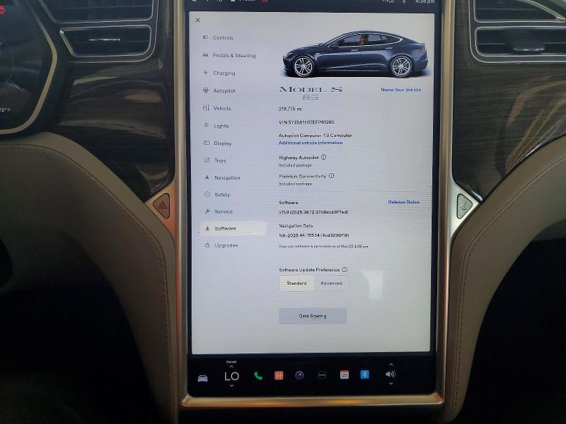 41760316 :رقم المزاد ، 5YJSA1H17EFP61285 vin ، 2014 Tesla Model S مزاد بيع