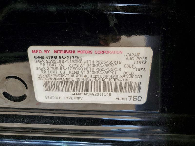 79410645 :رقم المزاد ، JA4AD3A34GZ011148 vin ، 2016 Mitsubishi Outlander مزاد بيع