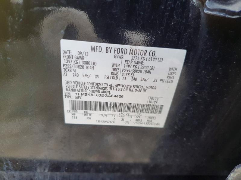 Auction sale of the 2014 Ford Explorer, vin: 1FM5K8F83EGA64426, lot number: 46393216