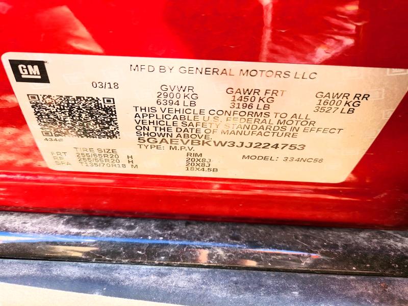 47312006 :رقم المزاد ، 5GAEVBKW3JJ224753 vin ، 2018 Buick Enclave مزاد بيع