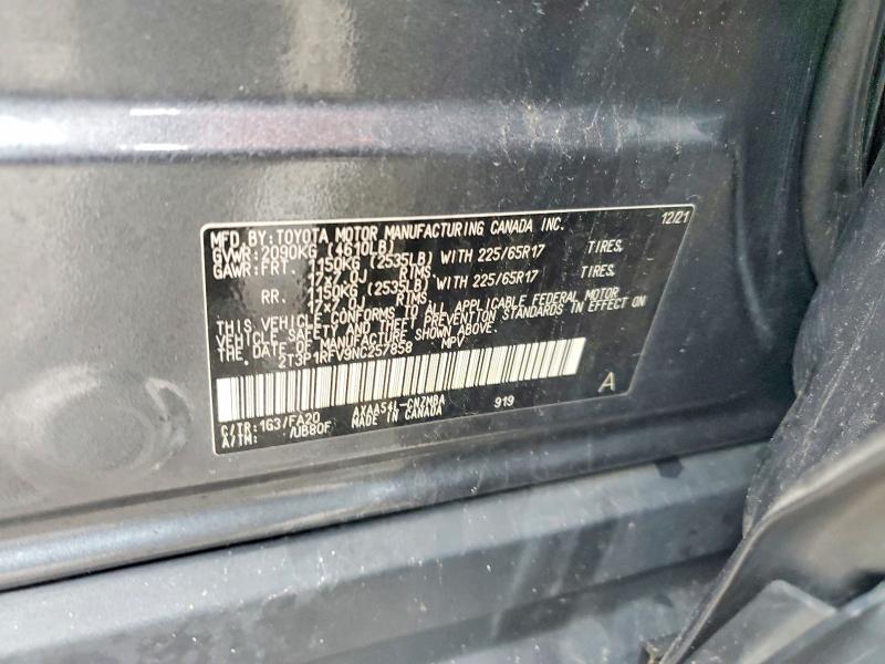 Aukcja sprzedaży 2022 Toyota Rav4, vin: 2T3P1RFV9NC257858, numer aukcji: 46874096