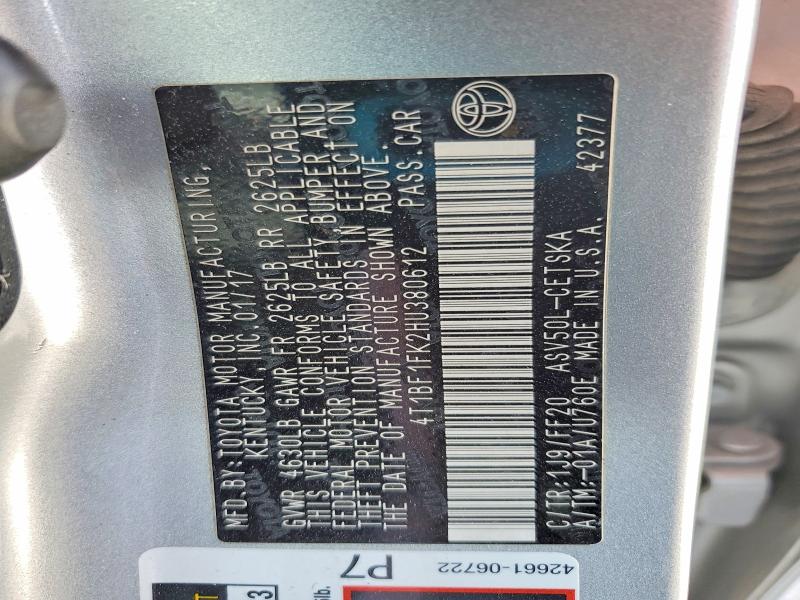 Aukcja sprzedaży 2017 Toyota Camry, vin: 4T1BF1FK2HU380612, numer aukcji: 48204636