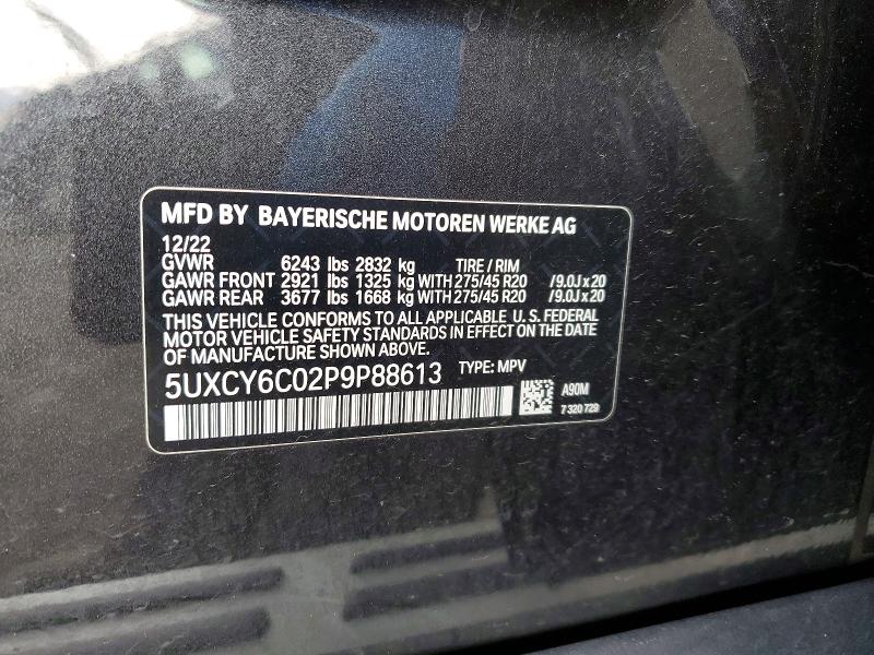 Aukcja sprzedaży 2023 Bmw X6, vin: 5UXCY6C02P9P88613, numer aukcji: 47571946