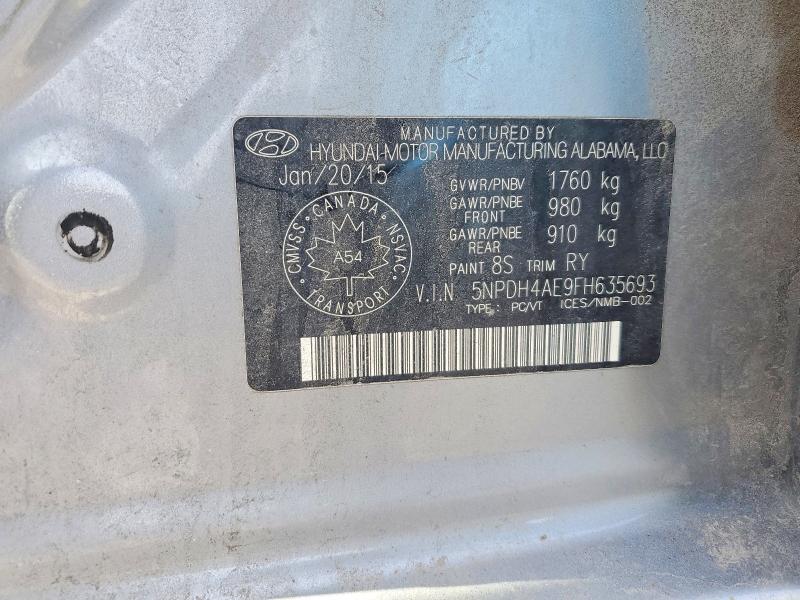 Продажа на аукционе авто 2015 Hyundai Elantra, vin: 5NPDH4AE9FH635693, номер лота: 47522436