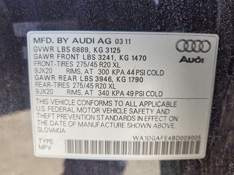 Продажа на аукционе авто 2011 Audi Q7, vin: WA1DGAFE4BD009005, номер лота: 47478716