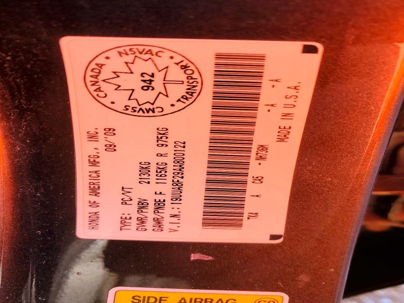 2010 Acura Tl მანქანა იყიდება აუქციონზე, vin: 19UUA8F29AA800122, აუქციონის ნომერი: 77749275