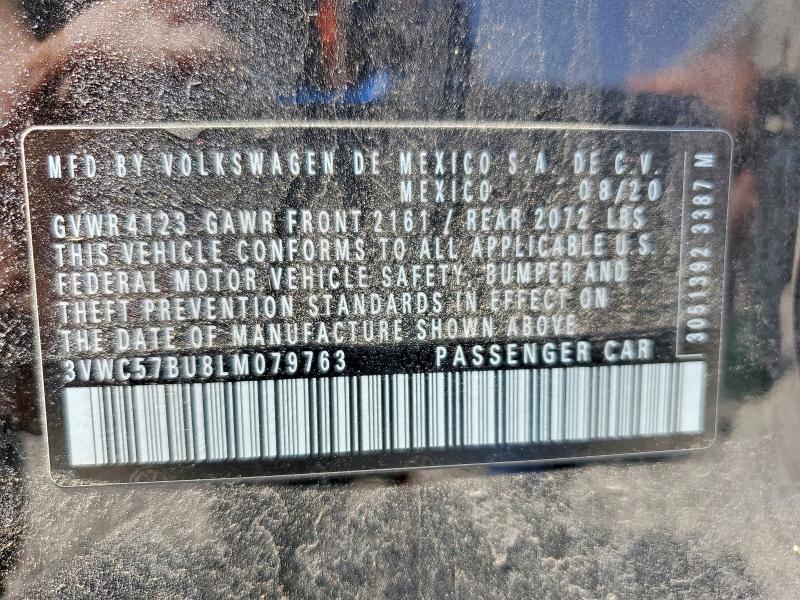 2020 Volkswagen Jetta მანქანა იყიდება აუქციონზე, vin: 3VWC57BU8LM079763, აუქციონის ნომერი: 47270026