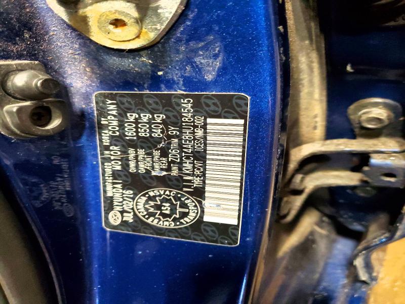 Aukcja sprzedaży 2017 Hyundai Accent, vin: KMHCT4AE8HU184545, numer aukcji: 78818115