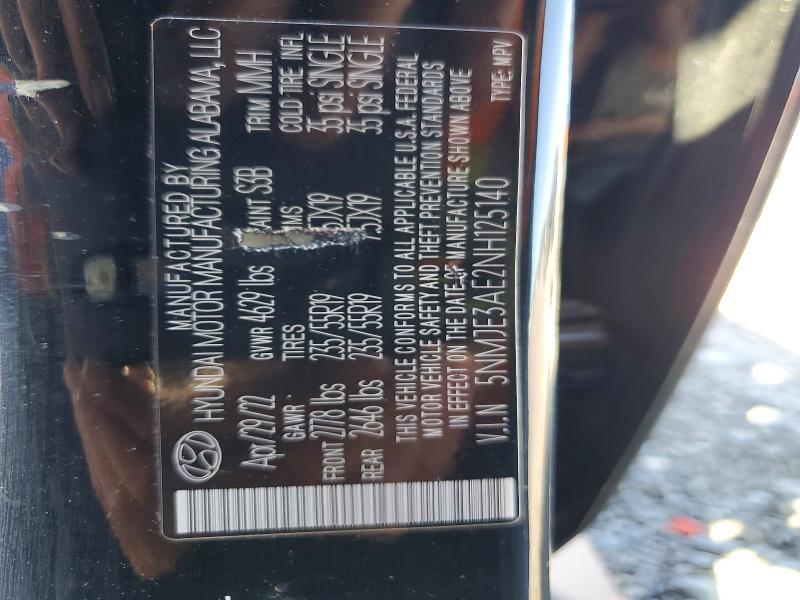 Продажа на аукционе авто 2022 Hyundai Tucson, vin: 5NMJE3AE2NH125140, номер лота: 45783926