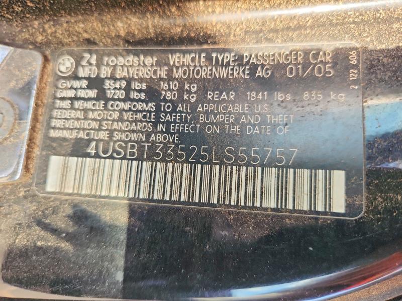 48582986 :رقم المزاد ، 4USBT33525LS55757 vin ، 2005 Bmw Z4 مزاد بيع