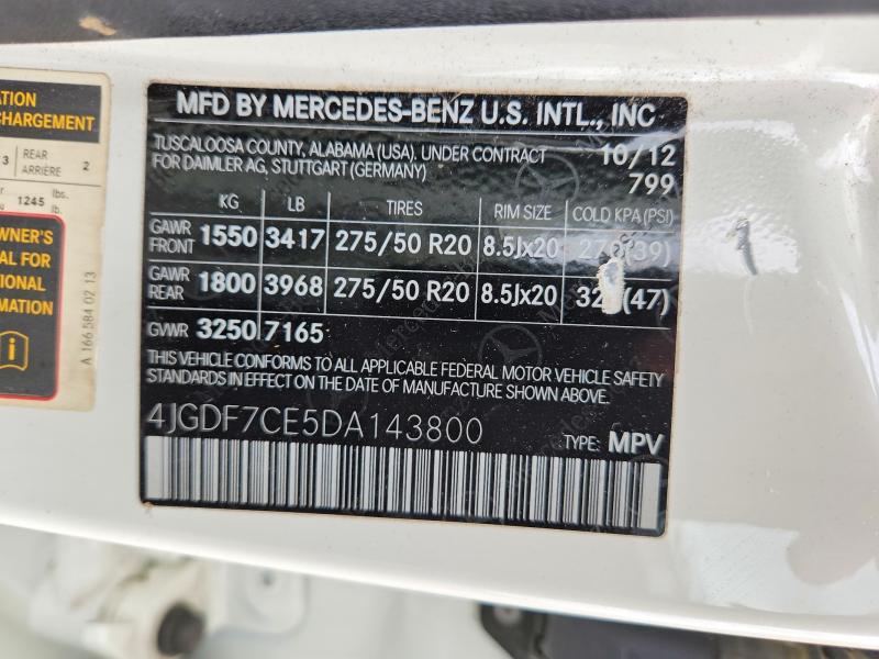 Продаж на аукціоні авто 2013 Mercedes-benz Gl, vin: 4JGDF7CE5DA143800, номер лоту: 47386666