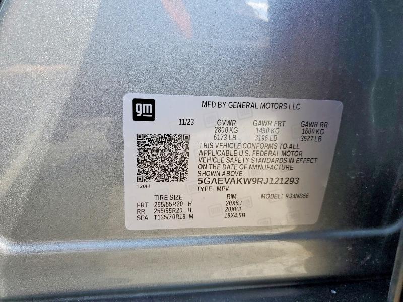 2024 Buick Enclave მანქანა იყიდება აუქციონზე, vin: 5GAEVAKW9RJ121293, აუქციონის ნომერი: 46722886