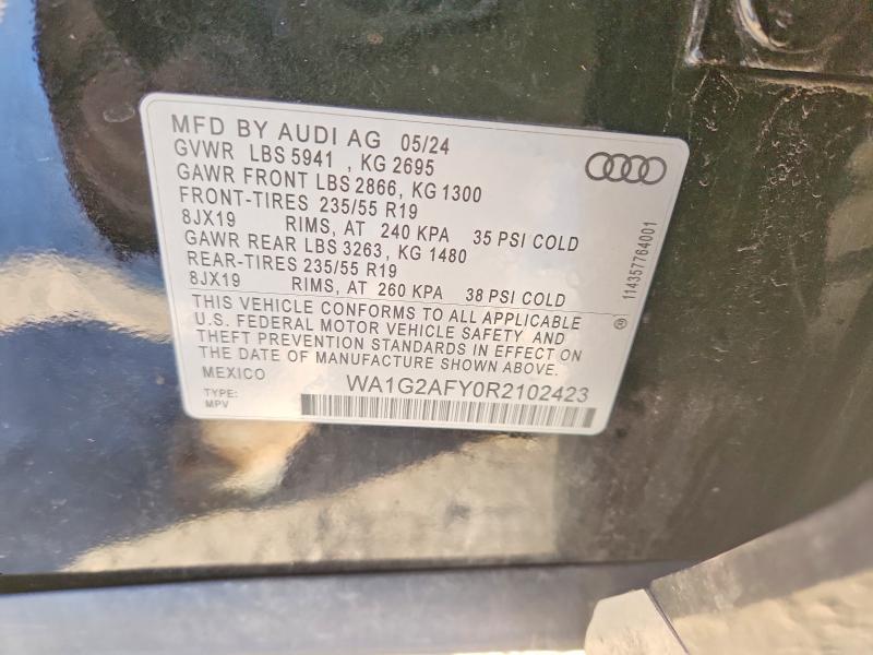 45632456 :رقم المزاد ، WA1G2AFY0R2102423 vin ، 2024 Audi Q5 E مزاد بيع