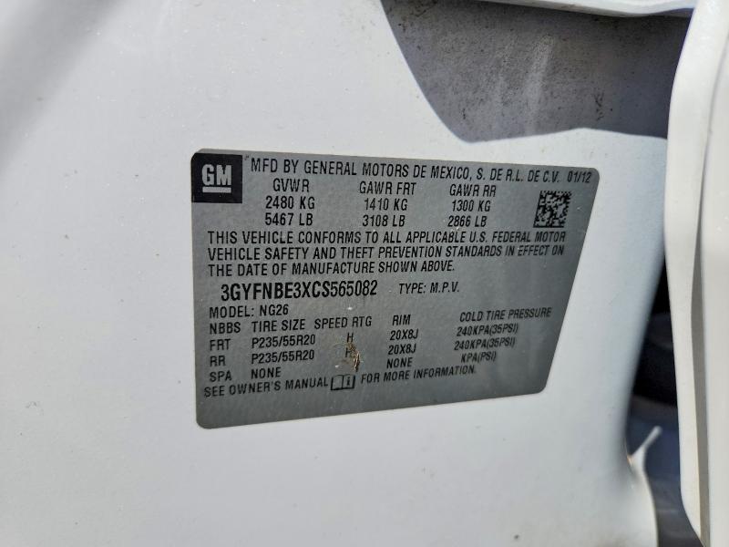 2012 Cadillac Srx მანქანა იყიდება აუქციონზე, vin: 3GYFNBE3XCS565082, აუქციონის ნომერი: 41756276