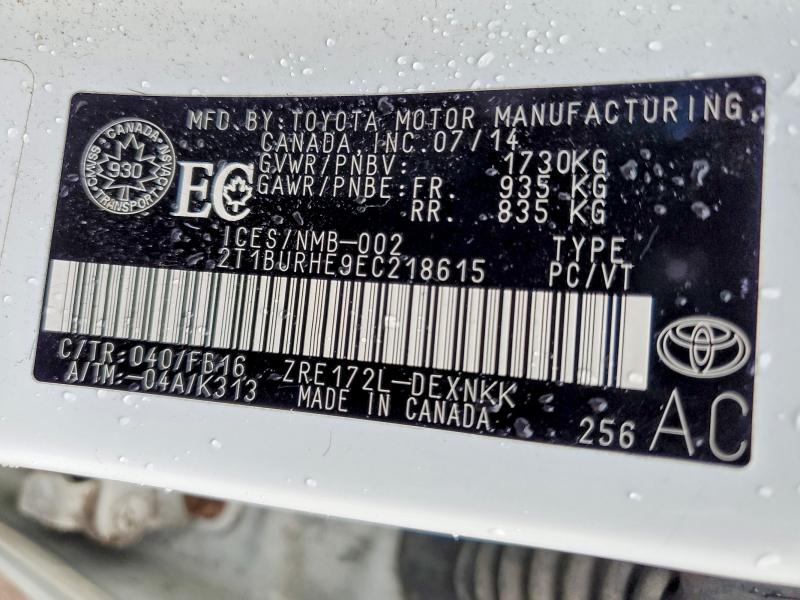 Aukcja sprzedaży 2014 Toyota Corolla, vin: 2T1BURHE9EC218615, numer aukcji: 79803555