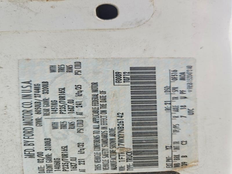 Aukcja sprzedaży 2000 Ford F150, vin: 1FTRX17WXYNB26142, numer aukcji: 41587476