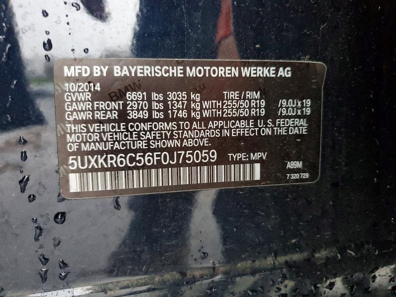 45781536 :رقم المزاد ، 5UXKR6C56F0J75059 vin ، 2015 Bmw X5 مزاد بيع