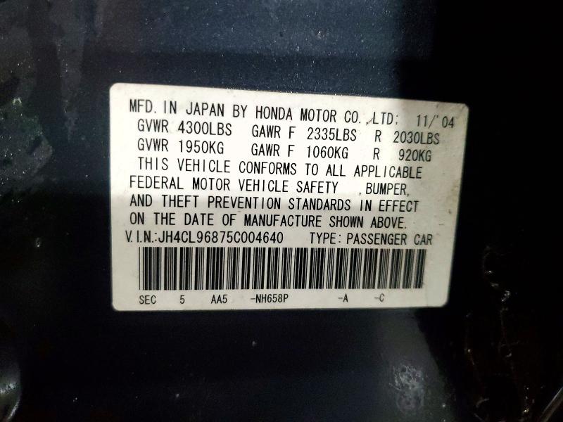 Aukcja sprzedaży 2005 Acura Tsx, vin: JH4CL96875C004640, numer aukcji: 47759546