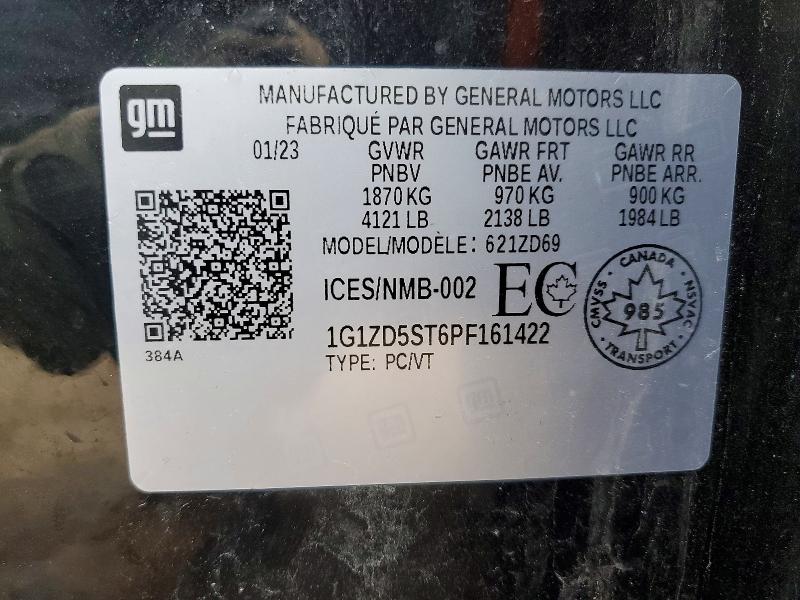 46445626 :رقم المزاد ، 1G1ZD5ST6PF161422 vin ، 2023 Chevrolet Malibu مزاد بيع
