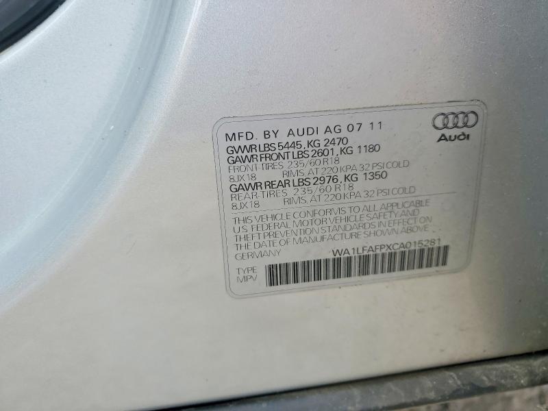 Aukcja sprzedaży 2012 Audi Q5, vin: WA1LFAFPXCA015281, numer aukcji: 45666616