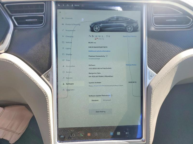 2013 Tesla Model S მანქანა იყიდება აუქციონზე, vin: 5YJSA1CP5DFP19711, აუქციონის ნომერი: 46767176