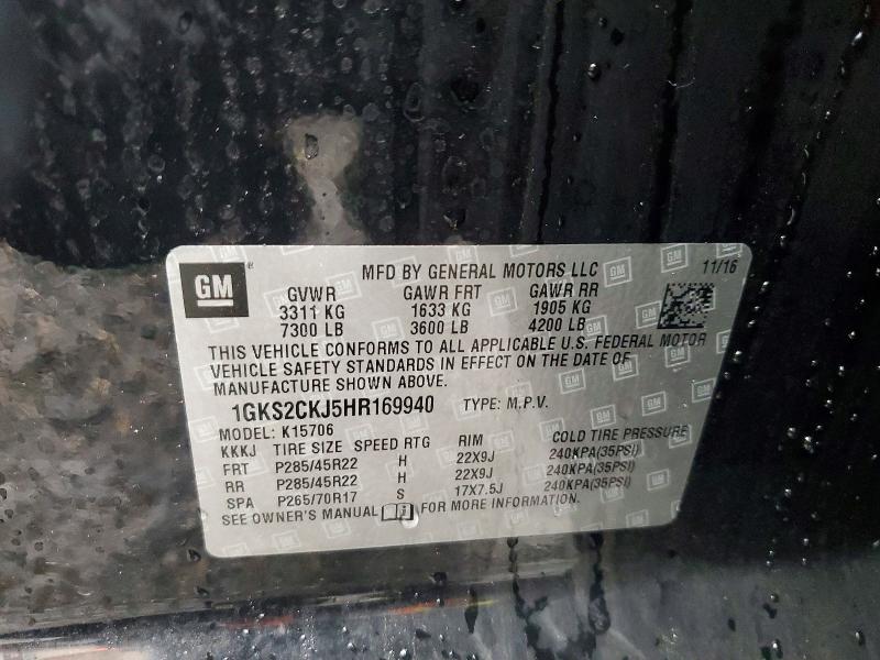 2017 Gmc Yukon მანქანა იყიდება აუქციონზე, vin: 1GKS2CKJ5HR169940, აუქციონის ნომერი: 79572795