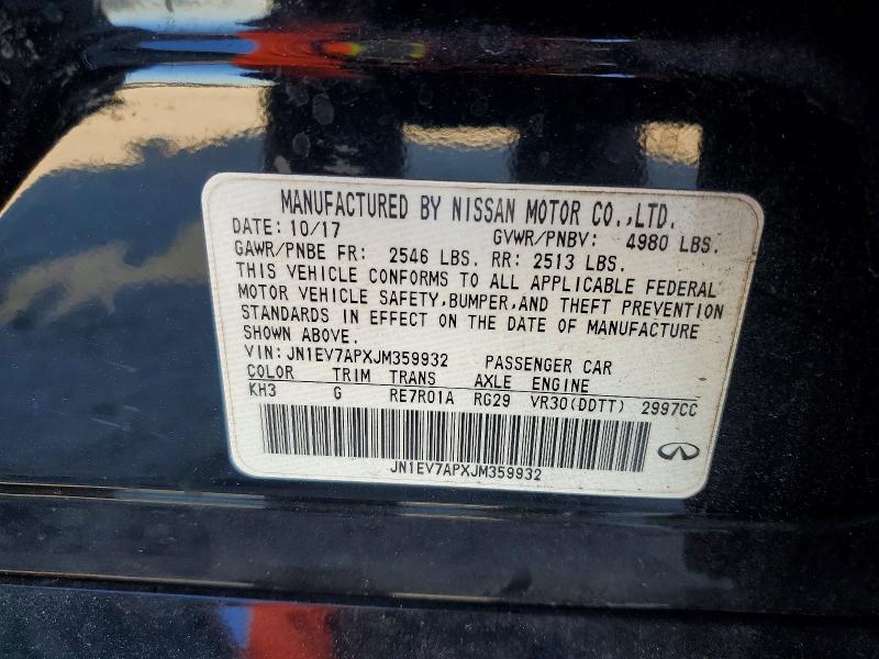 Aukcja sprzedaży 2018 Infiniti Q50, vin: JN1EV7APXJM359932, numer aukcji: 46719906