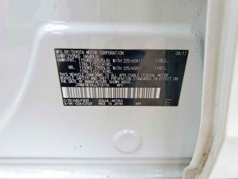 48246986 :رقم المزاد ، JTMBFREVXJJ718196 vin ، 2018 Toyota Rav4 مزاد بيع