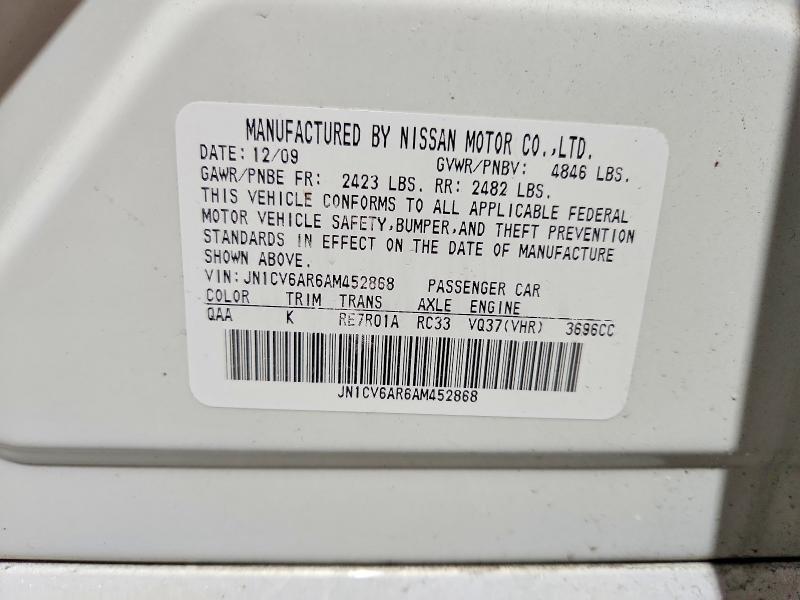 Aukcja sprzedaży 2010 Infiniti G37 Sedan, vin: JN1CV6AR6AM452868, numer aukcji: 79425475