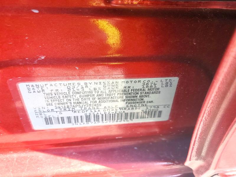 2018 Nissan Sentra მანქანა იყიდება აუქციონზე, vin: 3N1AB7AP5JY282469, აუქციონის ნომერი: 42004016