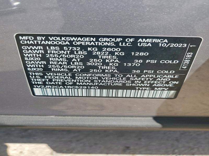 79452105 :رقم المزاد ، 1V2JR2CA1RC529140 vin ، 2024 Volkswagen Atlas مزاد بيع