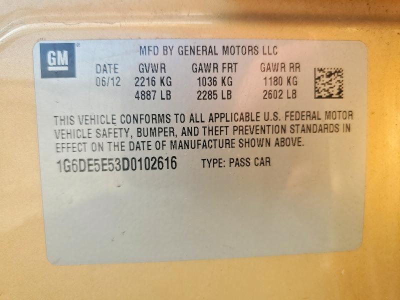 2013 Cadillac Cts მანქანა იყიდება აუქციონზე, vin: 1G6DE5E53D0102616, აუქციონის ნომერი: 42056736