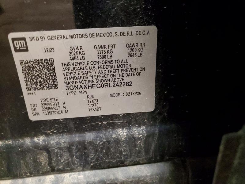Продажа на аукционе авто 2024 Chevrolet Equinox, vin: 3GNAXHEG0RL242282, номер лота: 46448376