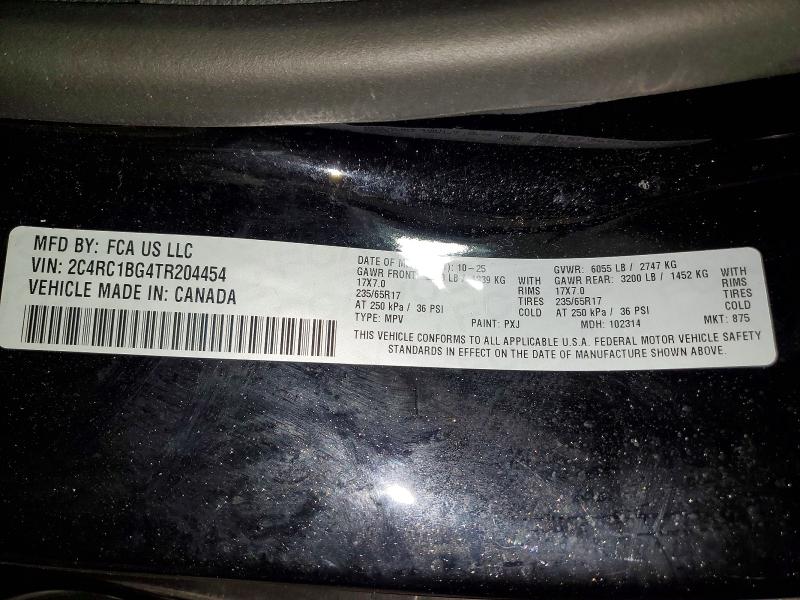 Продажа на аукционе авто 2026 Chrysler Pacifica, vin: 2C4RC1BG4TR204454, номер лота: 47744346