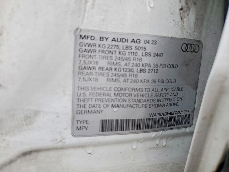 45459016 :رقم المزاد ، WA19ABF48PA071097 vin ، 2023 Audi A4 Allroad مزاد بيع