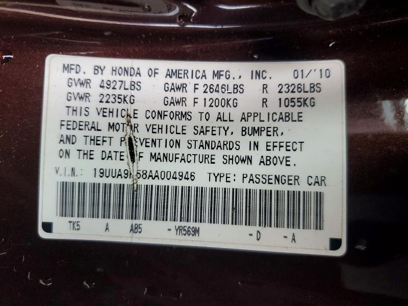 2010 Acura Tl მანქანა იყიდება აუქციონზე, vin: 19UUA9F58AA004946, აუქციონის ნომერი: 79831185
