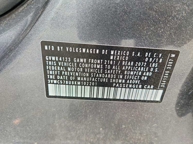 Продажа на аукционе авто 2019 Volkswagen Jetta, vin: 3VWC57BU8KM102201, номер лота: 47408896