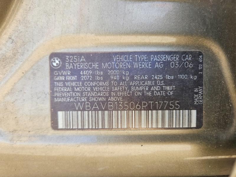 Продажа на аукционе авто 2006 Bmw 325, vin: WBAVB13506PT17755, номер лота: 45663576