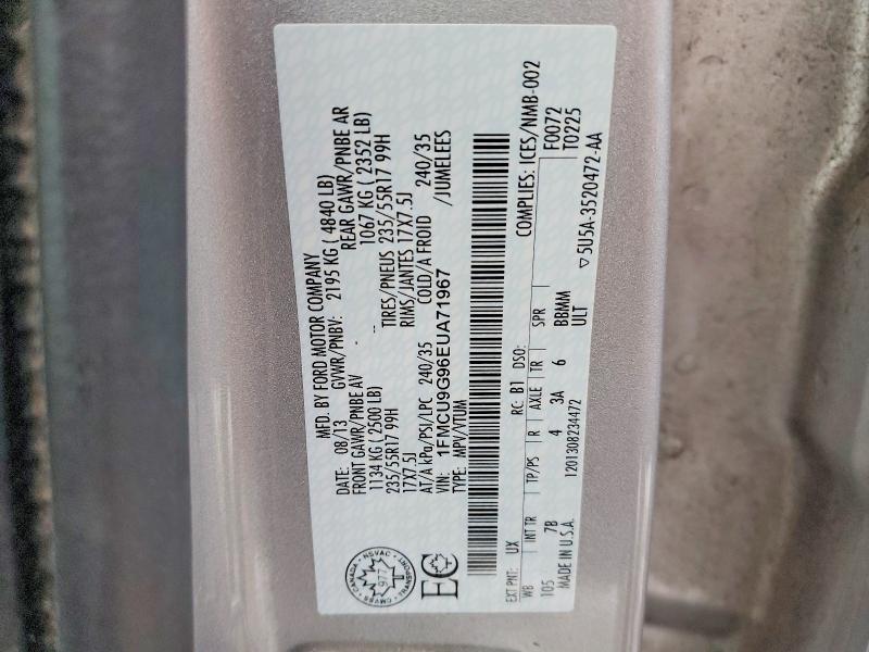 Продаж на аукціоні авто 2014 Ford Escape, vin: 1FMCU9G96EUA71967, номер лоту: 46343306