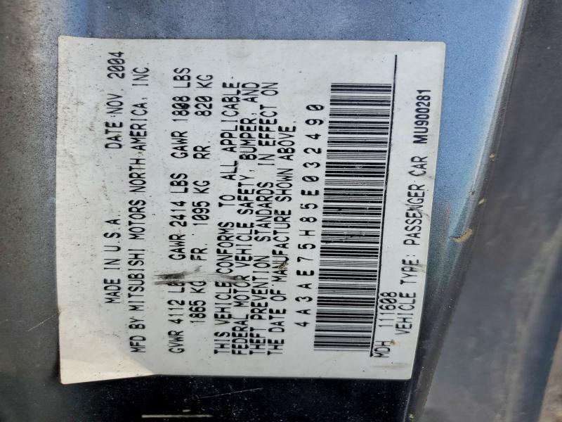 Продаж на аукціоні авто 2005 Mitsubishi Eclipse, vin: 4A3AE75H85E032490, номер лоту: 46216296
