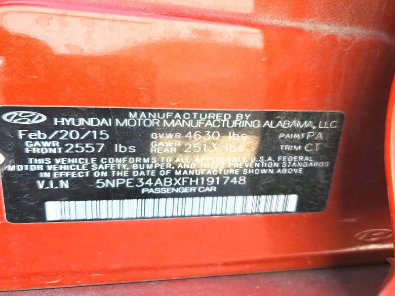 2015 Hyundai Sonata მანქანა იყიდება აუქციონზე, vin: 5NPE34ABXFH191748, აუქციონის ნომერი: 79655815