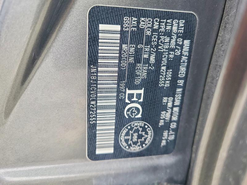 46005426 :رقم المزاد ، JN1BJ1CV0LW272555 vin ، 2020 Nissan Rogue Sport مزاد بيع