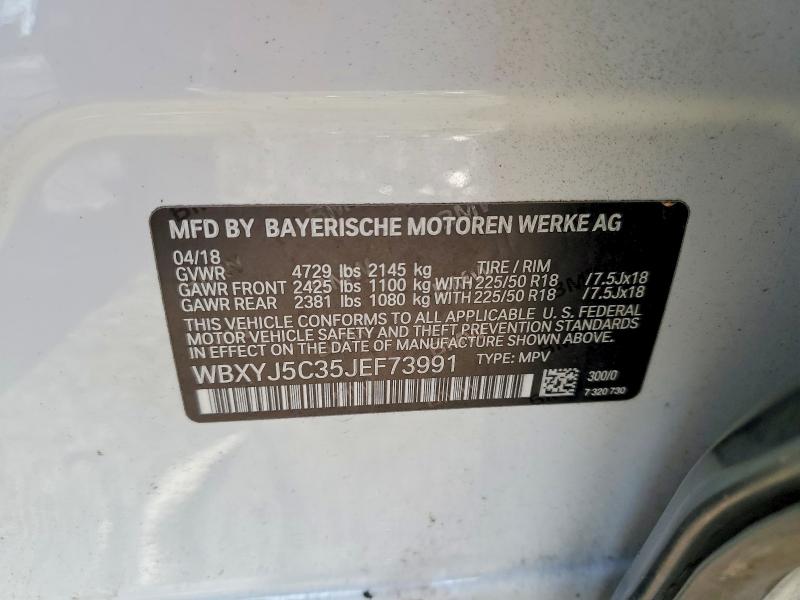 2018 Bmw X2 მანქანა იყიდება აუქციონზე, vin: WBXYJ5C35JEF73991, აუქციონის ნომერი: 46066986