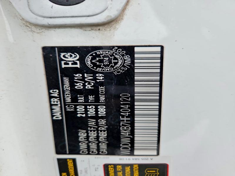 79891315 :رقم المزاد ، WDDWJ4KB7HF404120 vin ، 2017 Mercedes Benz C مزاد بيع
