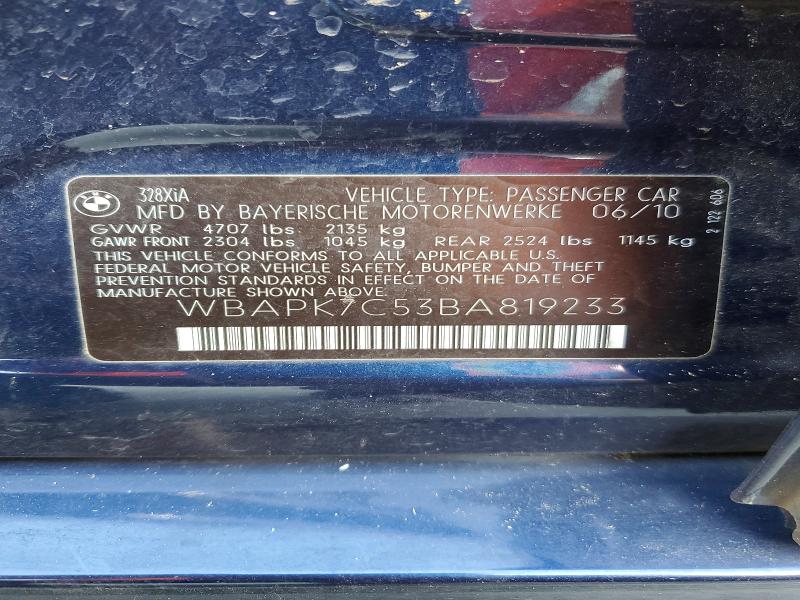 Продаж на аукціоні авто 2011 Bmw 328, vin: WBAPK7C53BA819233, номер лоту: 45494276