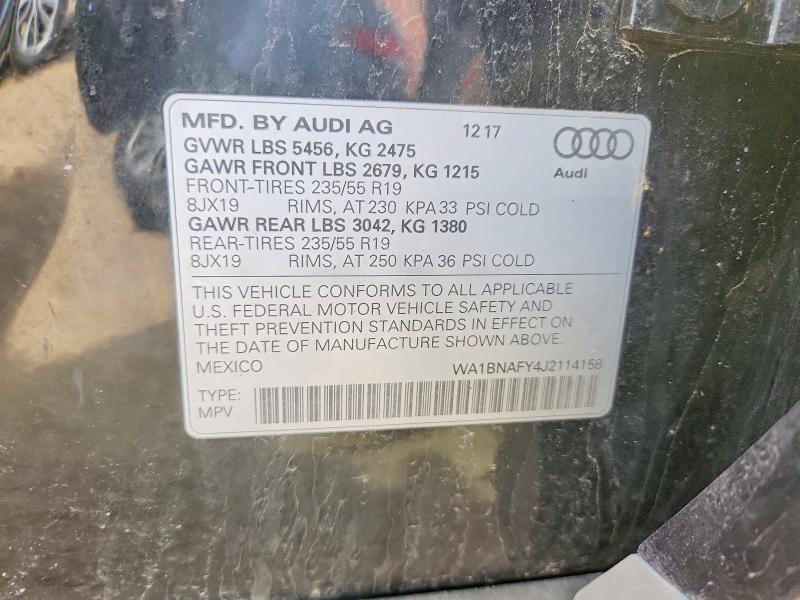 Продажа на аукционе авто 2018 Audi Q5, vin: WA1BNAFY4J2114158, номер лота: 47581596