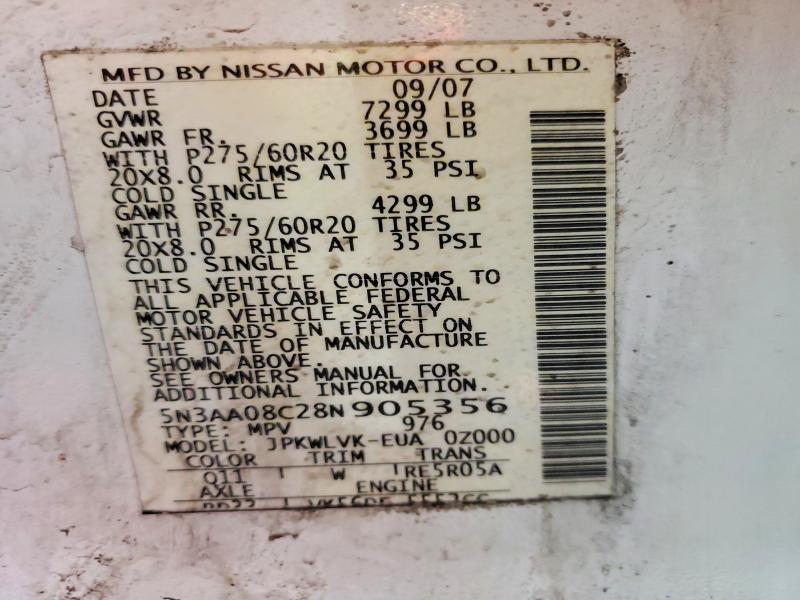 Продажа на аукционе авто 2008 Infiniti Qx56, vin: 5N3AA08C28N905356, номер лота: 79959825