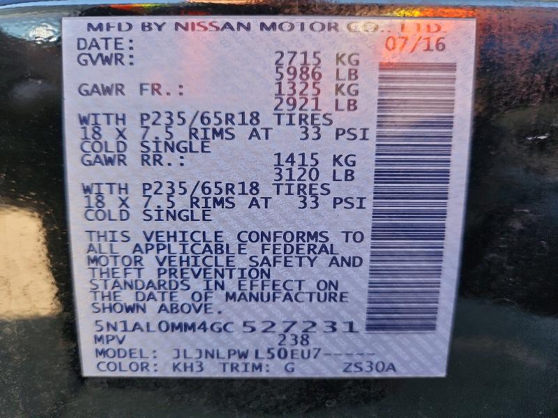 Продажа на аукционе авто 2016 Infiniti Qx60, vin: 5N1AL0MM4GC527231, номер лота: 45650066