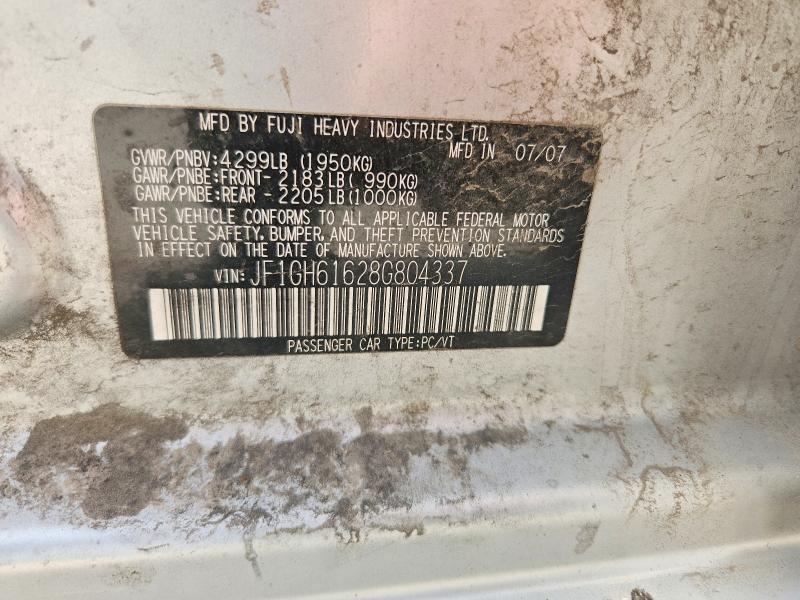 41843176 :رقم المزاد ، JF1GH61628G804337 vin ، 2008 Subaru Impreza مزاد بيع