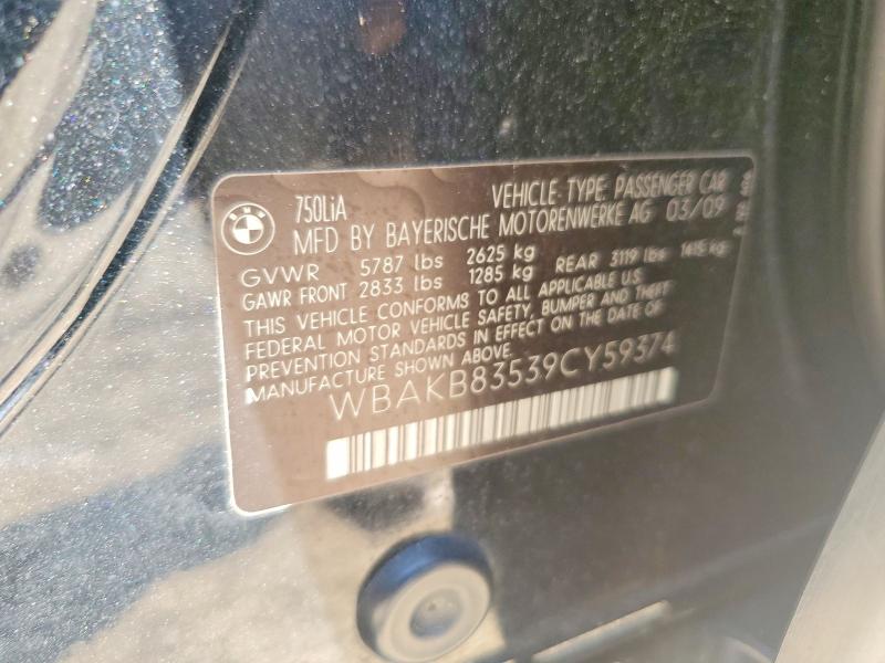Aukcja sprzedaży 2009 Bmw 750, vin: WBAKB83539CY59374, numer aukcji: 46375936